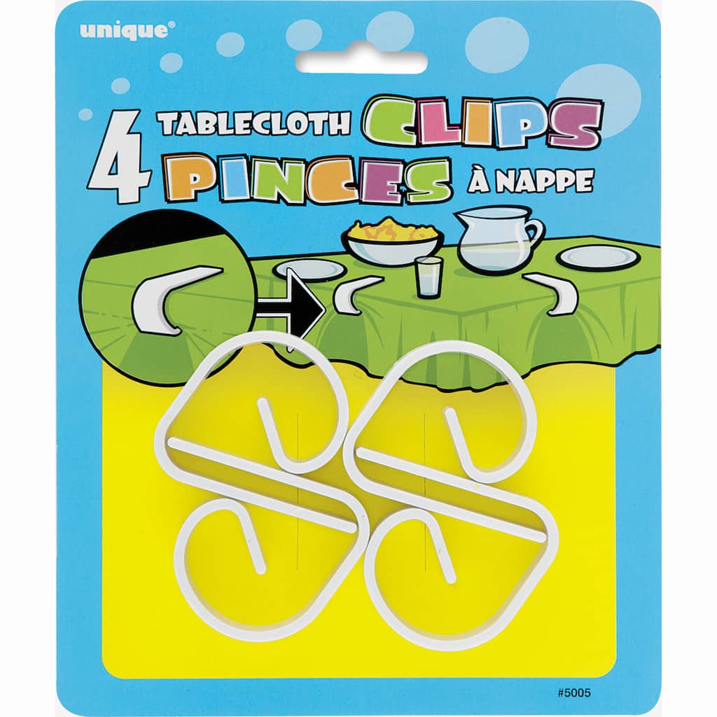 White Table Cloth Clips Set Of 4 Spring Loaded Clips Great For Outdoors Party. 